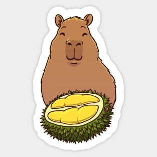 Capybara Durian Fruit Sticker